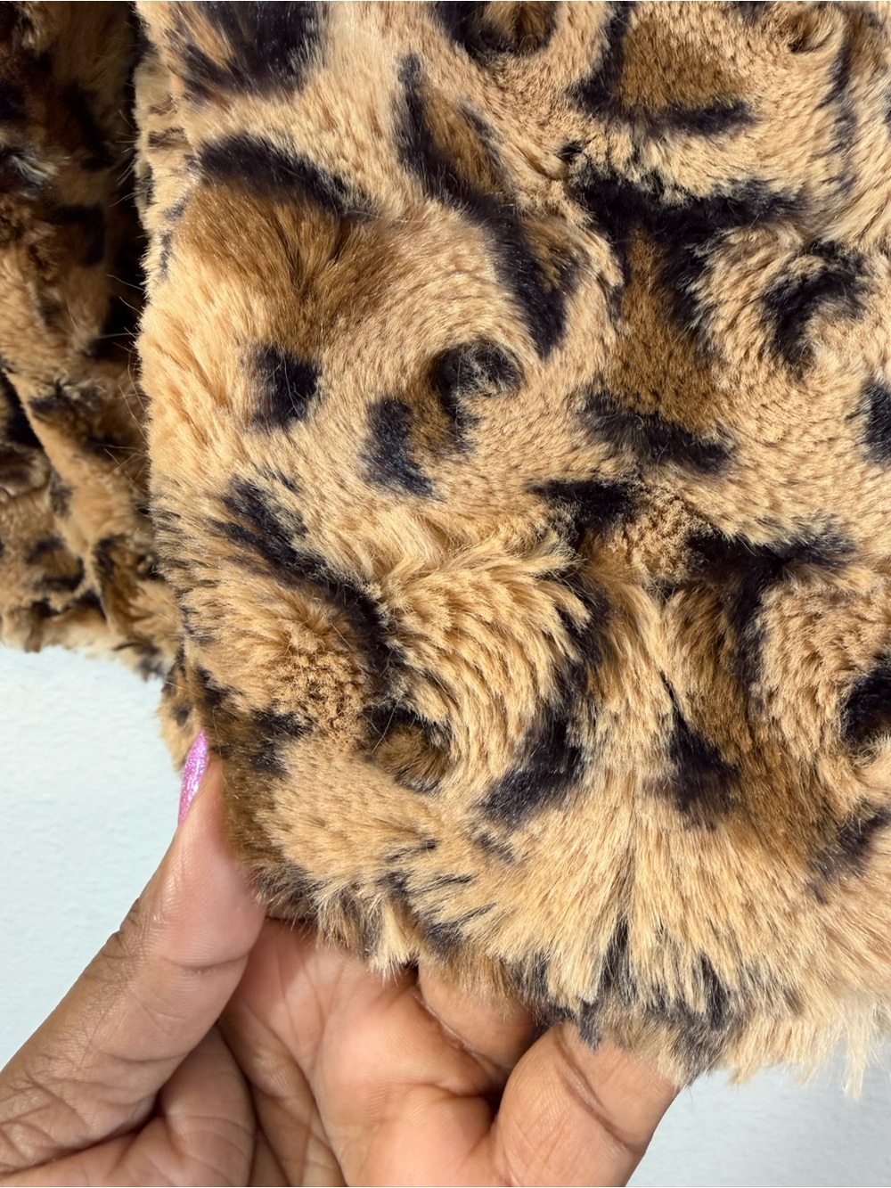 Calvin Klein Leopard Faux Fur Shrug Size S Cropped 3/4 Sleeve Cocktail Evening - Picture 9 of 9